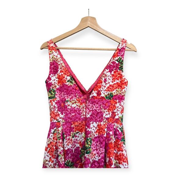 NWT Monique Lhuillier Riona size 2 Floral Embroidered Cocktail Dress Pink Rose - Picture 3 of 10